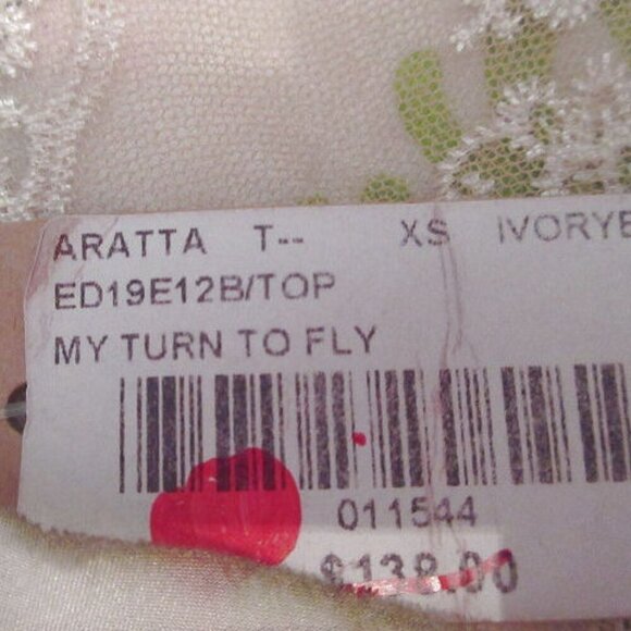 Aratta Silent Journey My Turn To Fly Tunic Top Size XS Embroidered Sleeveless - Picture 11 of 12